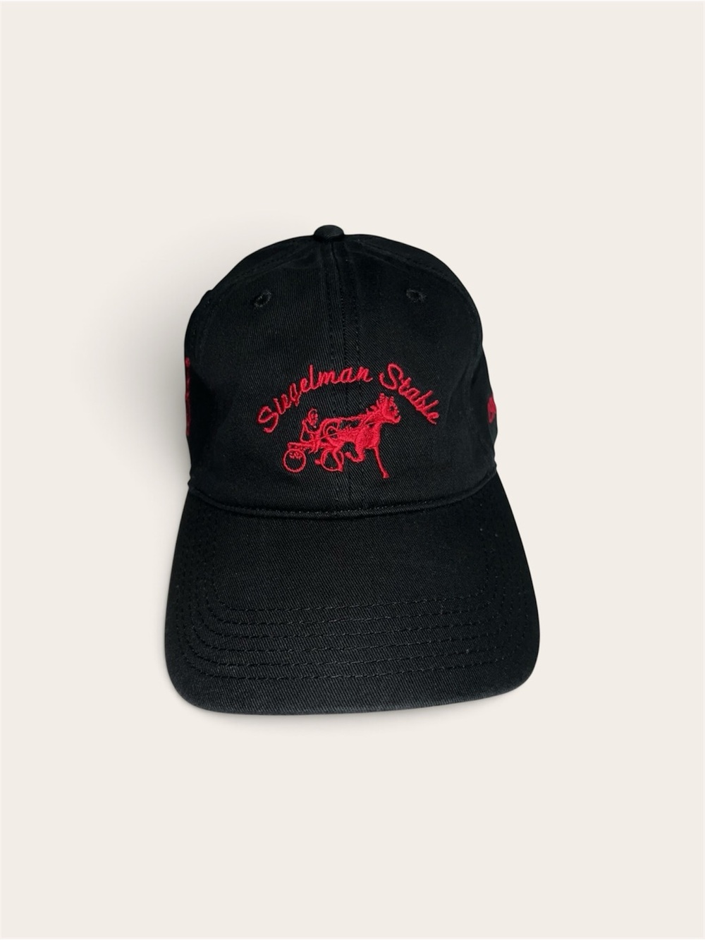 Sweelman Stable Black Baseball Cap with Red Embroidered Motif
